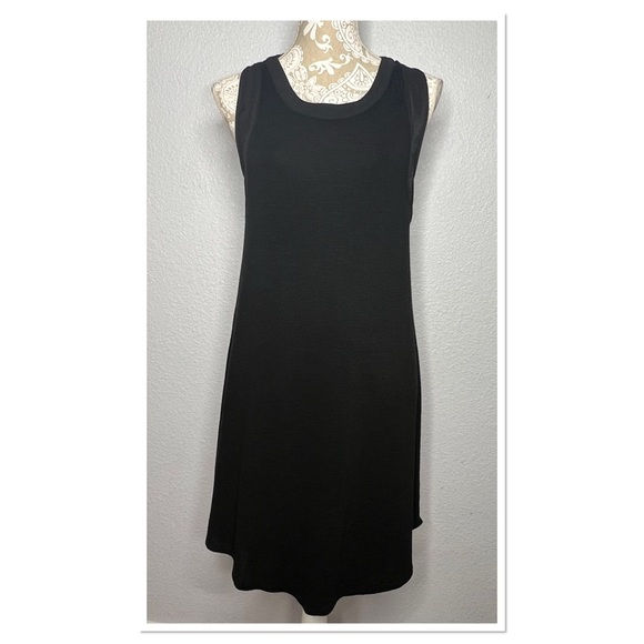 Miss Me Black Knit Shift with Lace Up Back, Fully Lined, Sz M - Picture 2 of 9